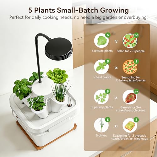 BAOSHISHAN 5 Pods Countertop Hydroponics Growing Tower with LED Grow Light by BAOSHISHAN - Image 4