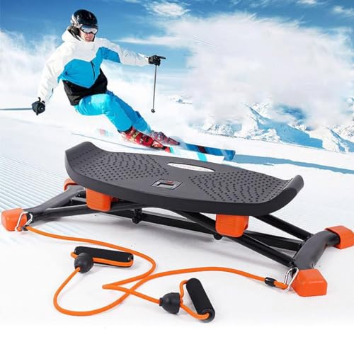 Indoor Ski Simulator Fitness Machine, Leg Trainer, Ski Exercise Machine, Ski Stability Core Trainer with Removable Resistance Bands and Electronic Display
