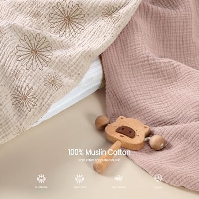 lulumoon Muslin Bassinet Sheets Baby: Cotton Bedside Sleeper Bassinet Sheets Fitted for Boys and Girls