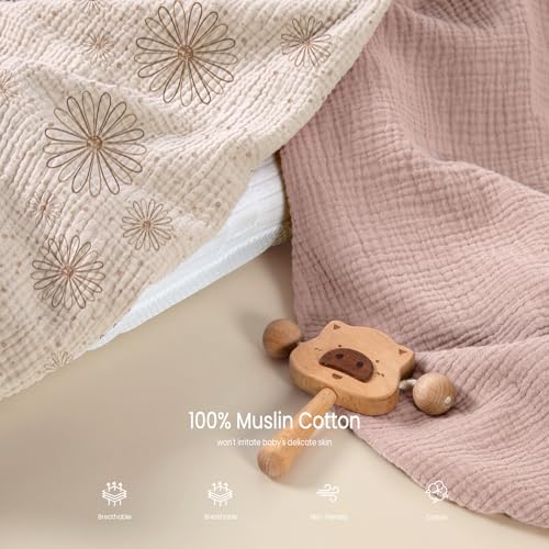 Image of lulumoon Muslin Bassinet Sheets Baby: Cotton Bedside Sleeper Bassinet Sheets Fitted for Boys and Girls