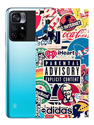 Image of AtOdds - Poco M4 Pro (5G) Mobile Back Skin Rear Screen Guard Protector Film Wrap (Coverage - Back+Camera+Sides) (Explicit Graffiti)