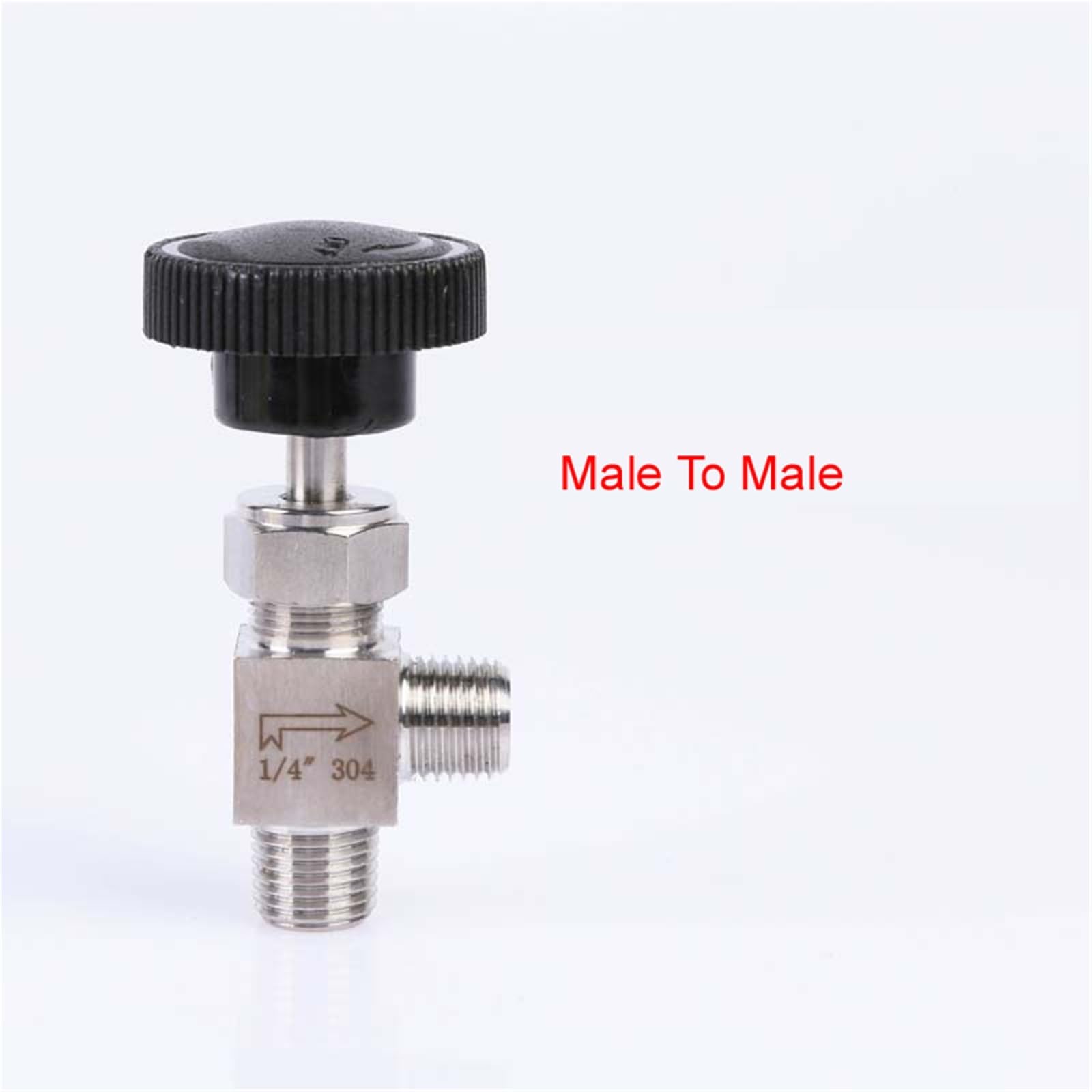 1/8" 1/4" 3/8" 1/2" Kolanko męskie żeńskie 90 stopni Kolanko zaworu iglicowego ze stali nierdzewnej 304 Kontrola przepływu wody, gazu, oleju(3/8"Male)