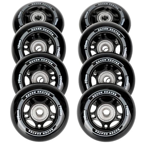 RAVEN Rollen Ersatzrollen für Inlineskates Oxen mit Kugellager Set 8 Stück (72mm)