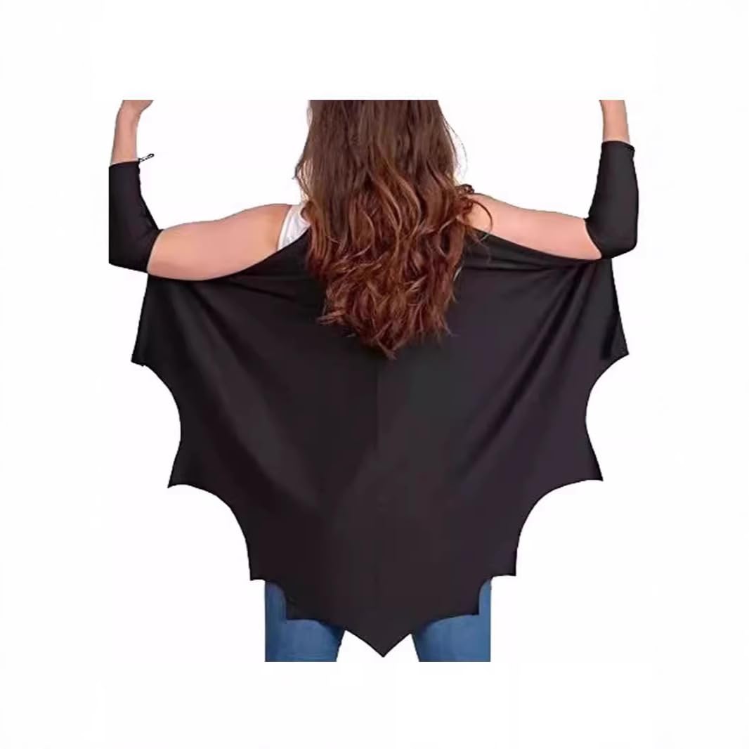 AWOCAN Bat Wing Halloween Costume Vampirina Cape Dress-Up Adults Black Halloween Bat With Wings (black) - Image 4