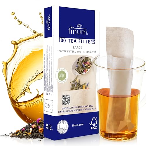 finum® 100 Tea Filters L Braun Teebeutel Für Losen Tee aus Papier Biologisch Abbaubar Teefilter Papier FSC Zertifiziert Filter Für Tassen und Kannen (1)