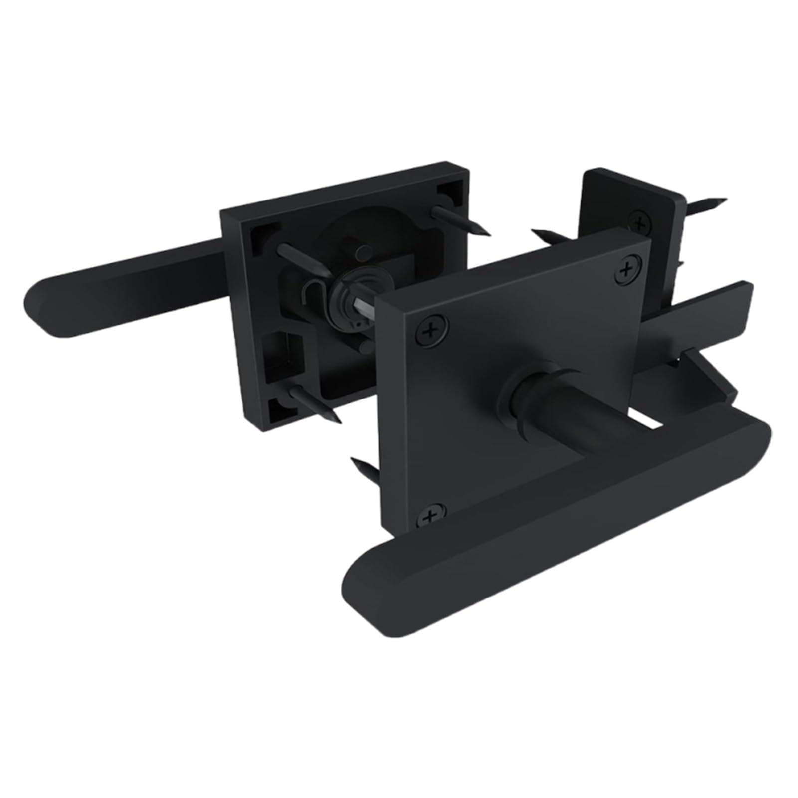 Doppelseitiger Torriegel, Robuste Schwingtürriegel, Zaunriegel, Torbeschläge für Holzzaun, Türriegel Riegelschloss Aluminium für Gartentor, Scheunentor, Holztüren, Zauntür (Schwarz)