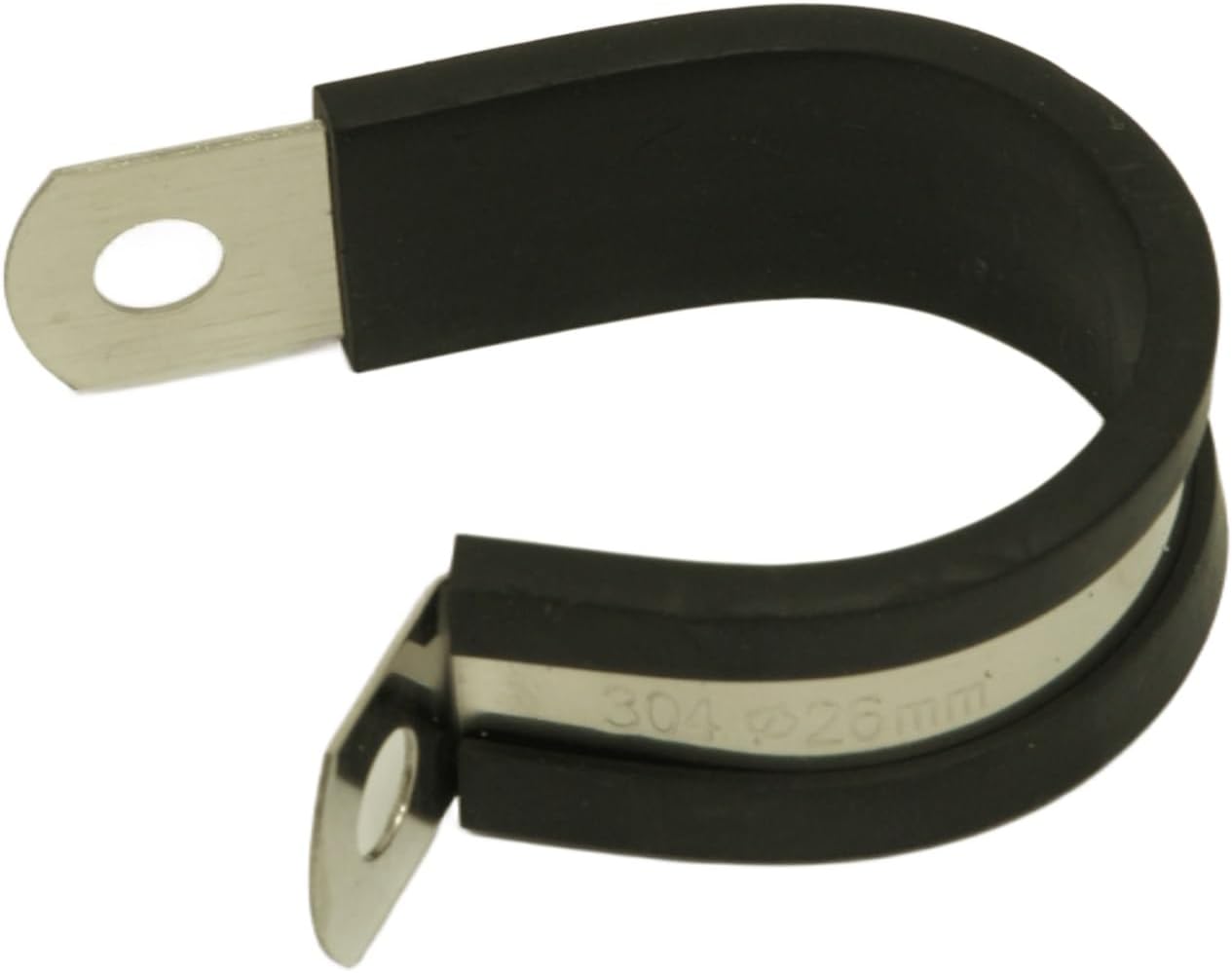 BS-XIN304SS-PCIR4-5S 304 Stainless Steel P Clip with Insulated Rubber Inner Diameter 1.0 inches (26 mm) Fixing Brackets, Set of 5