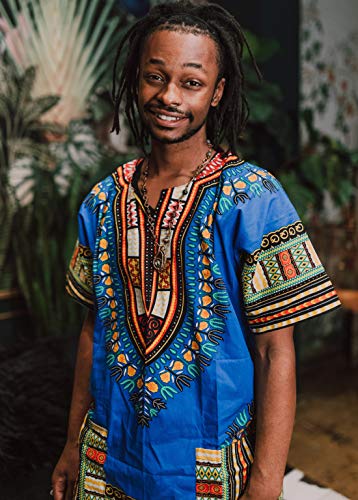 Image of Raan Pah Muang RaanPahMuang Unisex African Bright Dashiki Cotton Shirt Variety Colors