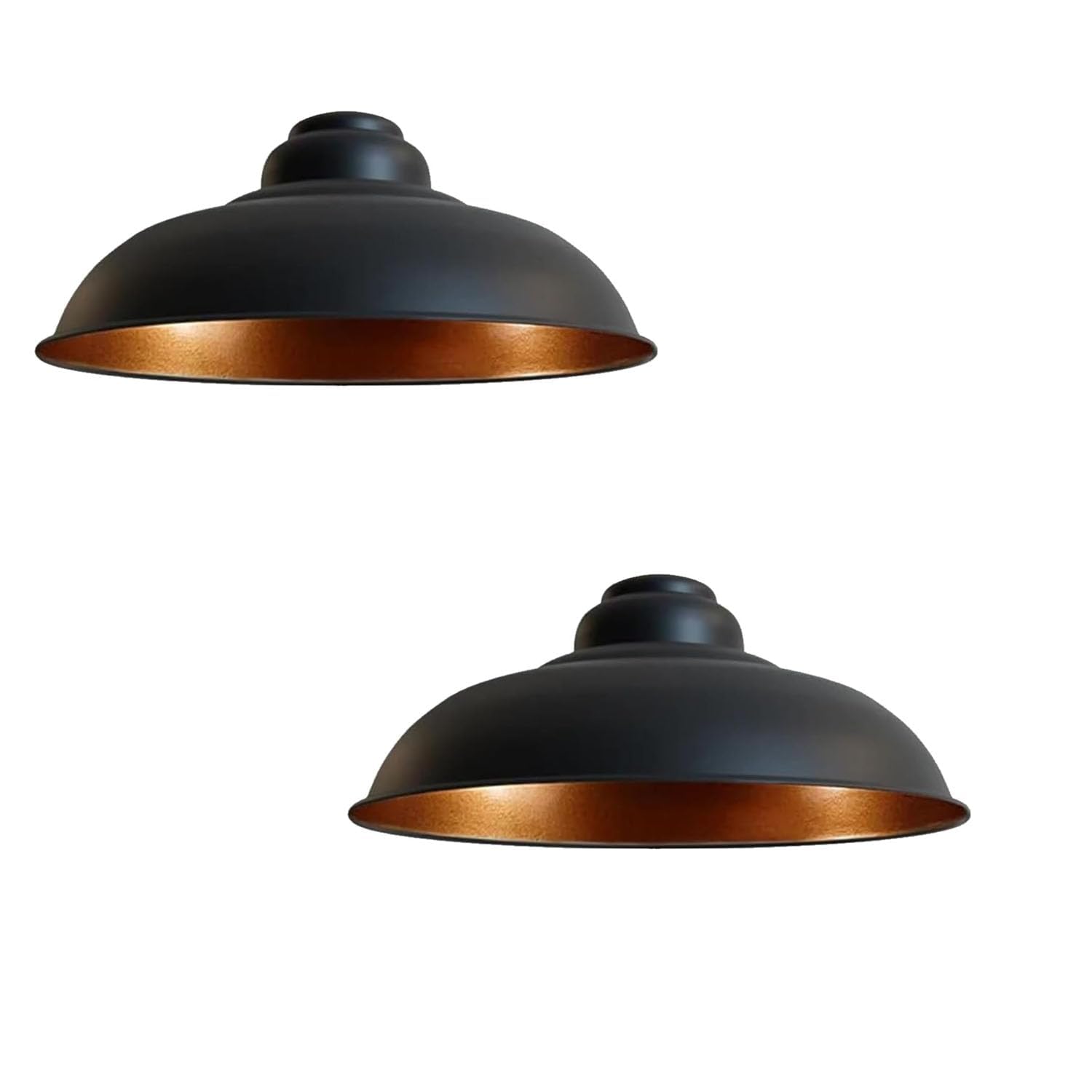 LEDSone 2 Pack of Easy Fit Lampshade Industrial Ceiling Pendant Metal Shade 32cm Modern Pendant Lightshades for Bedroom Living Room Restaurant Kitchen Hallways