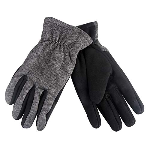 Dockers Men's Warm Winter Gloves, Charcoal Grain, Large