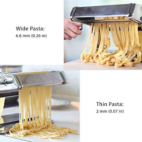 Pasta Machine, Isiler 9 Adjustable Thickness Settings Pasta Maker, 150 Roller Noodles Maker With Aluminum Alloy Rollers And Cutter For Pasta, Spaghetti, Fettuccini, Lasagna #TOP4