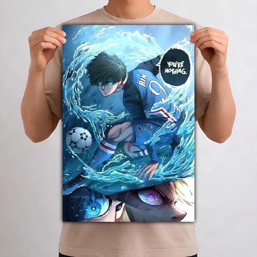 Image of (Aniculture) Blue Lock Anime Wall Posters,Pack of 3, A3 Size (30x42 cm), 300 GSM, Adhesive Back, Wrinkle-Free, Isagi, Itoshi rin, kaiser shidou, Character Collection