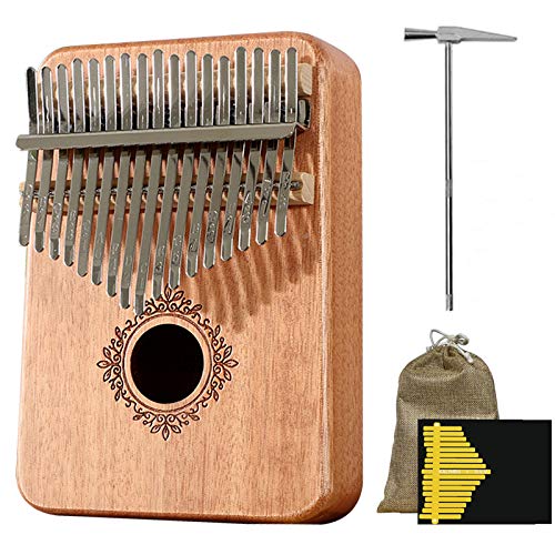 Kalimba Thumb Piano 17 Keys, Portable Mbira Finger Piano(Protective bag) with Study Instruction and Tune Hammer, Gift for Kids Adult Beginners Professional.