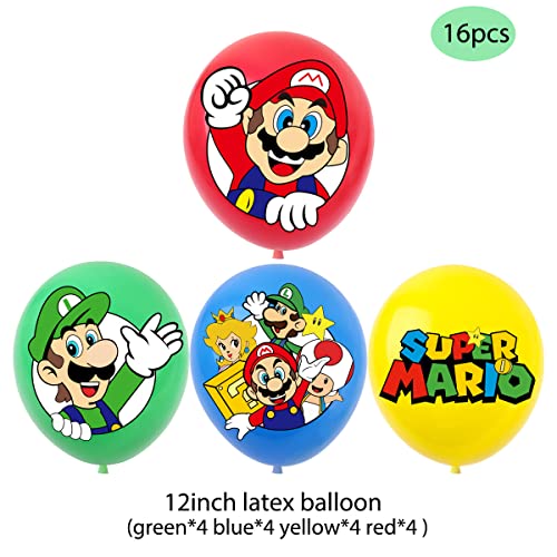 Children Birthday Party Supplies, Happy Birthday Banner, 16 Pcs Cute Balloons And 16 Pcs Cupcake Toppers, Perfect Decoration For Kids Birthday Party Favor #TOP2