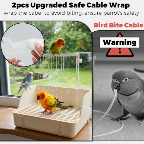Image of Automatic Parakeet Bird Bath with Pump & Control Valve for Tame Birds