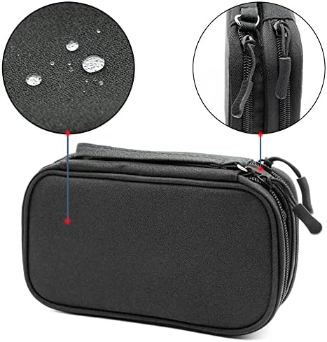 Ruyosn Cable Organiser Bag Waterproof Small Cable Bag Double Layer Hard Drive Bag Electronic Bag Electric Organiser Cable Bag Electronics Accessories Organiser Cable for Travel Black