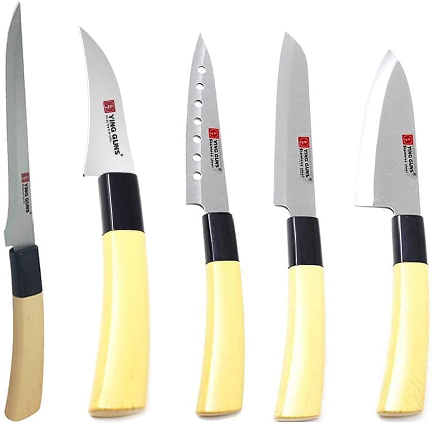 GUNS Multi-Purpose Kitchen Knife Set (Pack of 5) Knife, for Cutting Fruits, Vegetable, Meat, Fish & More (Stainless Steel)