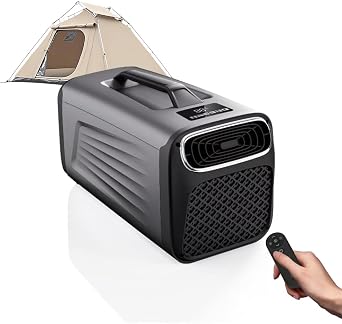 Portable Tent Air Conditioner for Camping, 5200BTU Fast Cooling Quiet Small Light Air conditoning 400W Low Power for RV, Truck, Van Black Grey