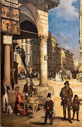 Affiches et gravures de l'œuvre d'Angelo Inganni toile salon 60x90cm