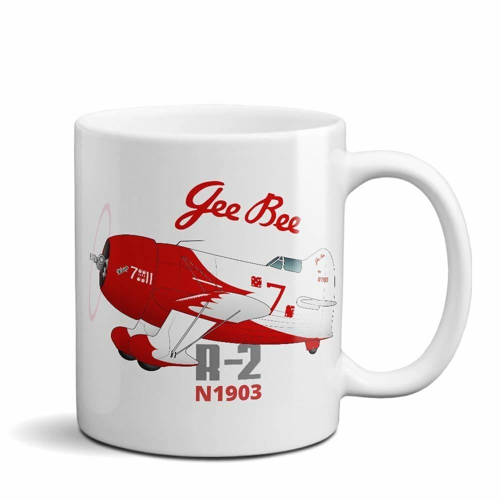GEE BEE R-2 Airplane Ceramic Mug - Personalized w/Your N# Printed Coffee and Tea Ceramic Mug- 320 ML Ceramic Coffee Mug 9634