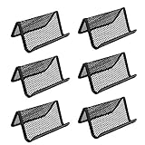 Black Metal Mesh Business Card Holder Desk Business Card Organizer for Desk Office Name Card(Black, 6 Pack)