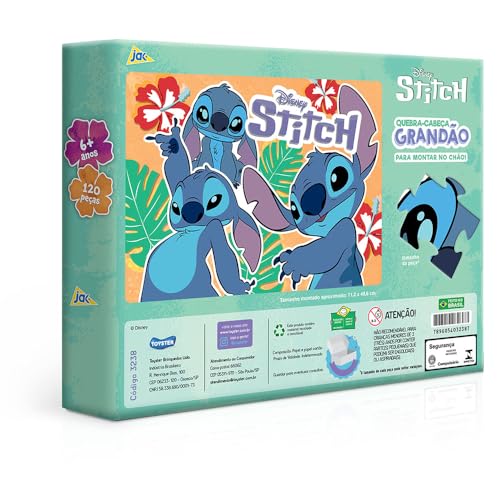 Toyster - Quebra Cabeça: Stitch - 120 peças Grandão - Disney - JAK