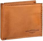 Levi's Mens RFID Security Blocking Extra Capacity Leather Slimfold Wallet Bi-Fold Wallet