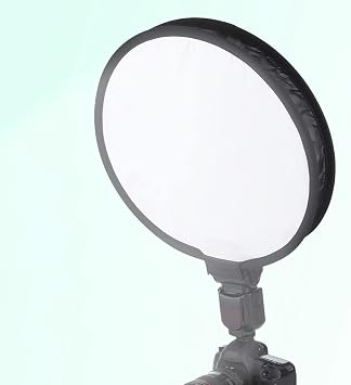 DAUERHAFT Portable Round Softbox Flash Diffuser, 40CM Foldable Round Shape Softbox Diffuser Flash Diffuser for Speedlight with a Storage Bag for Camera Flash Light Phototgraphy Accessories