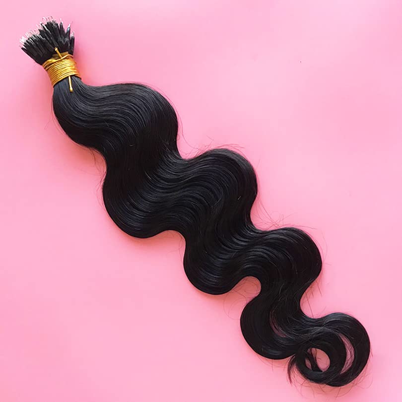 Nano Ring Hair Extensions Real Remy Nano Tips Extensions Human Hair Brazilian Body Wave Nano Ring Hair for Women 100strand (28inch 100strand, Natural color)