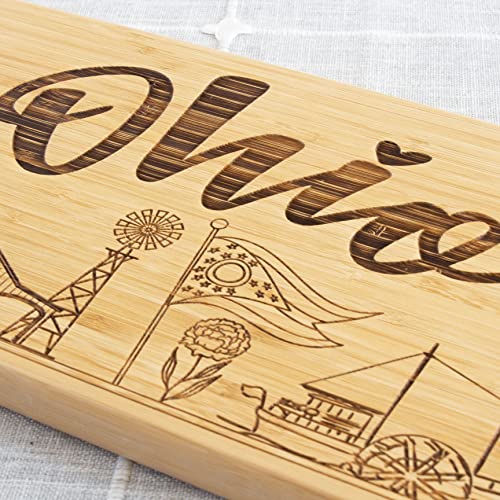 Totally Bamboo Ohio Extra-Large Charcuterie Board and Cheese Plate with Engraved Artwork, 30" x 8.5" by Totally Bamboo - Image 4