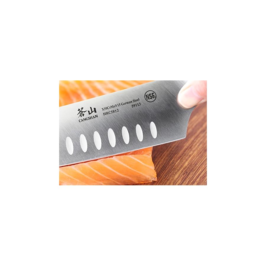 Cangshan N Series 59113 German Steel Forged Santoku Knife, 7-Inch