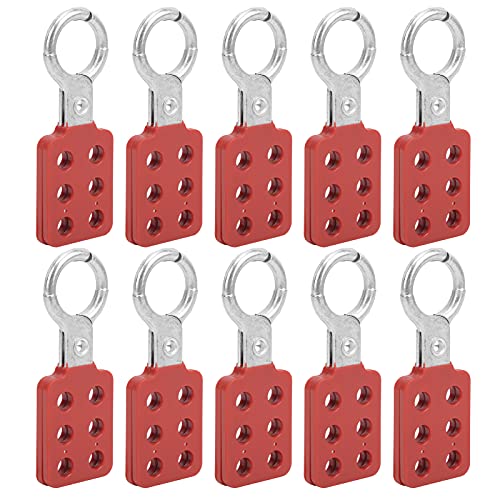 Image of Aluminum Lockout Hasp, Lockout Hasp Aluminum 25Mm 6 Holes Industrial, 10Pcs Red Spark Hasps, Hasps For Securing Assets In, Mining Industries
