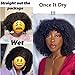 YOUNG BEAUTY Afro Kinky Curly Wig with bangs Glueless Scalp Top Full Machine Made Human Hair Wigs for Black Women 200Density Kinky Curly Brazilian Human Hair Wig 16inch Natural Color