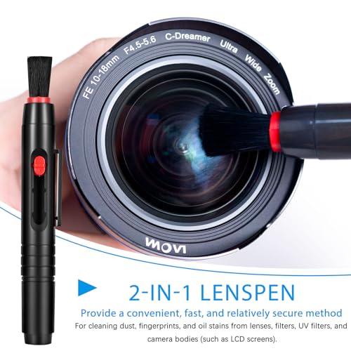 Camera Cleaning kit – Professional Camera Lens Cleaning Kit,Complete DSLR &amp; Mirrorless Camera Sensor Cleaning Set Kit with Lens Pen, Blower, Brush, and Solution for Photography Essentials
