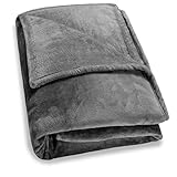 DETAILS: Größe (LxB): 280 x 210 cm | Material: Mirkofaser (100% Polyester) | 30°C waschbar | Farbe: dunkelgrau