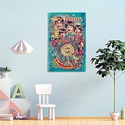 Beatles – Peinture décorative sur toile – Art déco – Décoration murale – Pour salon, chambre à coucher – 20 x 30 cm - Les Beatles, Paul McCartney, John Lennon, RIngo Starr, George Harrison Beatles - Peinture décorative sur toile - Art déco - Décoration murale - Pour salon, chambre à coucher - 20 x 30 cm – Image 4