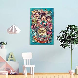 Beatles – Peinture décorative sur toile – Art déco – Décoration murale – Pour salon, chambre à coucher – 20 x 30 cm - Les Beatles, Paul McCartney, John Lennon, RIngo Starr, George Harrison Beatles - Peinture décorative sur toile - Art déco - Décoration murale - Pour salon, chambre à coucher - 20 x 30 cm – Image 4