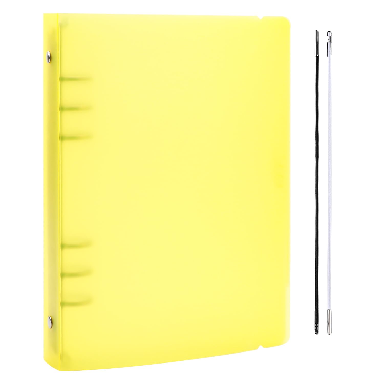 OTCRAFT A5 6 Ring Binder Cover Clean Transparent Soft PVC for Refillable Notebook Shell withMatte surfaceforStamp & Die Storage (Yellow)