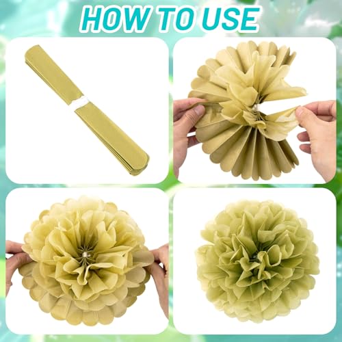 Image of SUNBEAUTY Teal and Gold Party Decorations Teal Birthday Decorations for Women Teal Blue Hanging Paper Fans Tissue Pom Poms Happy Birthday Banner for Baby Showers Wedding Engagement Party