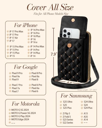 Image of Miss Adola Zipper Cell Phone Purse Crossbody Bag for Women