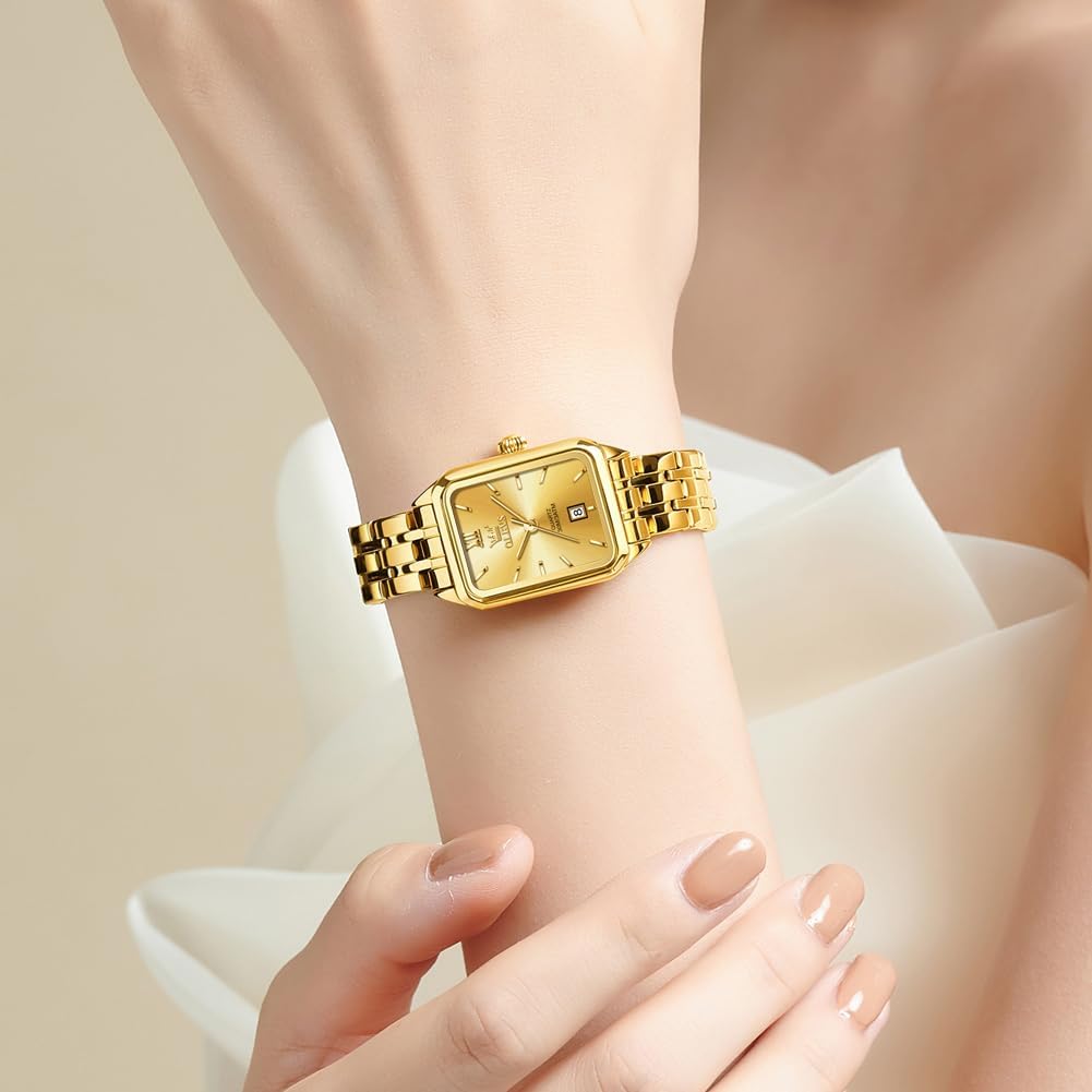 OLEVS Women Watches Business Dress Square Female Watches for Ladies Stainless Steel Waterproof Luminous Wrist Watch for Women - Image 2