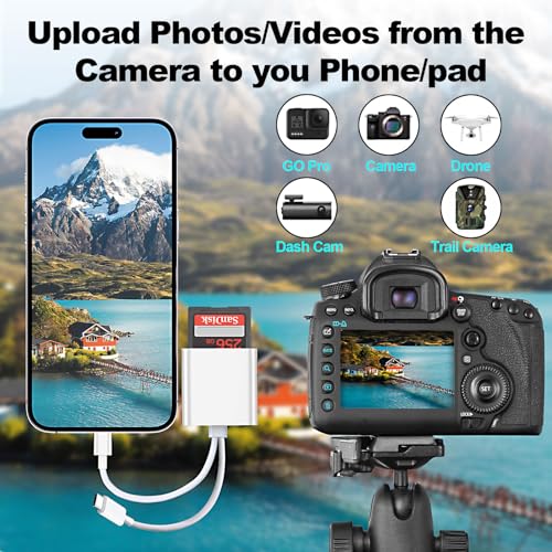 Image of ZORBES 2 in 1 USB C SD Card Reader for iPhone iPad with Dual Slot