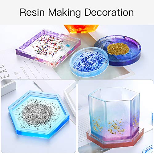 Crushed Glass for Craft, 100g Irregular Metallic Chips Sprinkles Broken Glass Chunky Glitter Nail Sequins for DIY Nail Arts Craft Epoxy Resin Filler Scrapbooking Jewelry Making Decor(Gold)