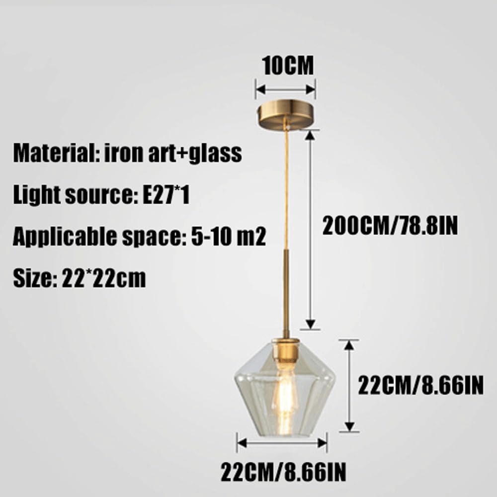 1 luz Colgante Interior Cocina Isla Luces Colgantes soplado a Mano Vidrio ámbar lámparas de Techo Acabado Dorado Moderno Granja baño Comedor sobre Fregadero
