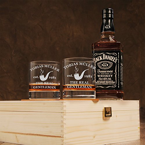 polar-effekt Whisky Geschenkset - 6-Teilig - Deutsche Herstellung - Jack Daniels No.7 Flasche - 2 Untersetzer - 2… – Bild 4