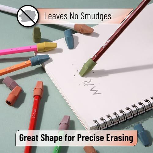 Image of Mr. Pen- Pencil Top Erasers, 120 Pack, Folk Festival Colors | Latex-Free & No Smudge Pencil Eraser Tops