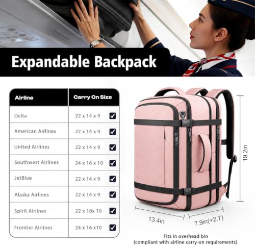 Image of Expandable Flight-Approved Travel Backpack 35-45L with LifetimeWarranty