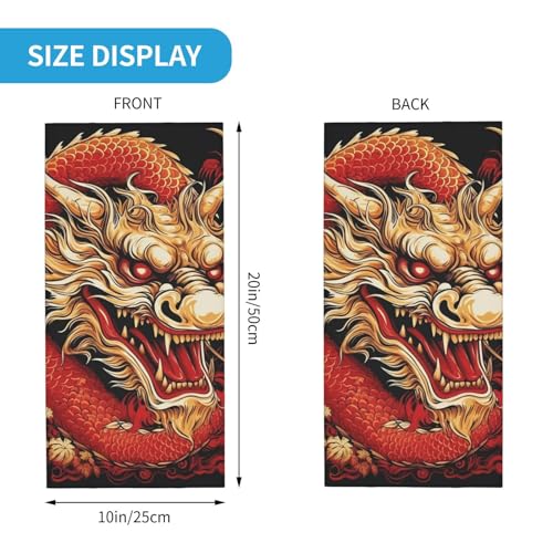 Golden Chinese Dragon negro Vintage Cuello Gaiter Cubreboca Bufanda para Mujeres Hombres Gaiter para Motocicleta Ciclismo Esquí Fiesta miniatura 3
