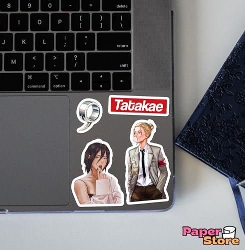 Image of Paper9store Pack of 85+ Attack on Titan Stickers for Laptop, Phone Case, Guitar, Bike, Pc, Scrapbook etc. Waterproof Glossy Laminated Residue Free Anime Stickers