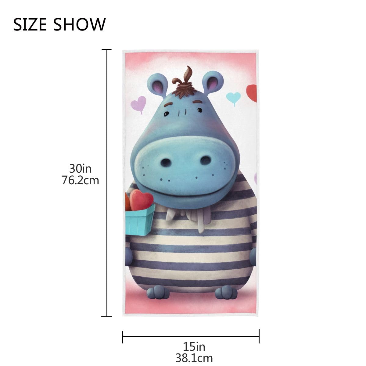 Serviettes à Main Hippopotame Animal Sauvage - 40x70 Cm, Douces, Absorbantes, Pour Salle De Bain, Cuisine, Spa Et Voyage - 9